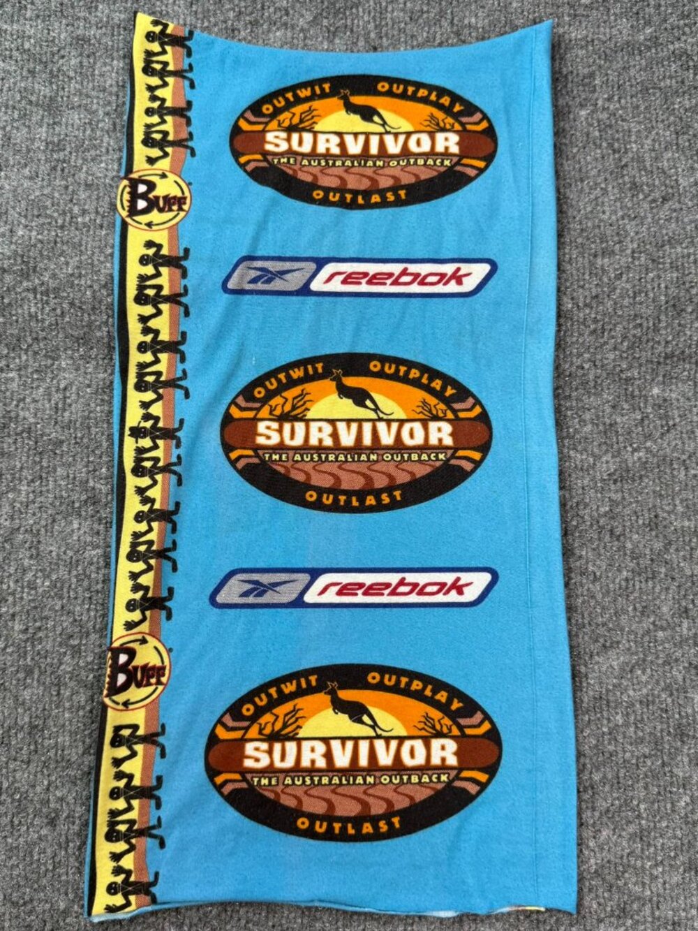 Vintage Survivor Australian Outback Kucha Tribe Buff Bandana Reebok Blue 2001